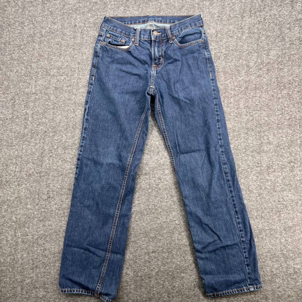 Old Navy Mens Loose Straight Leg‎ Jeans Medium Wash Blue Denim 28 100% Cotton